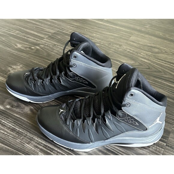 NEW JORDAN 2013 MEN\'S PRIME FLY BLACK WHITE DARK GREY BASKETBALL SHOES Sz 13 main image 4